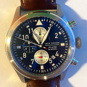 Jack Mason Navy Dial With Brown Leather Strap